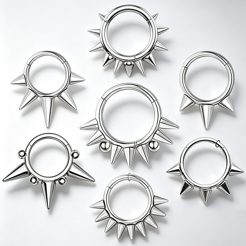 Young Men'S Accessories - 1 stuk 8/10mm Rvs Kleine Spikes