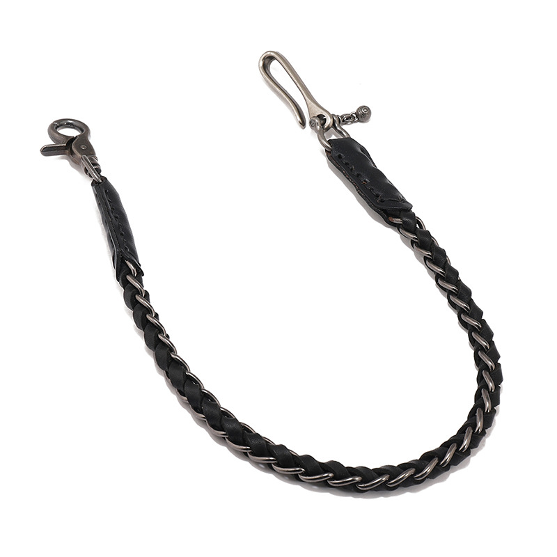 Men Accessories Pk - Mannen Punk Stijl Lederen Biker Sleutelhanger