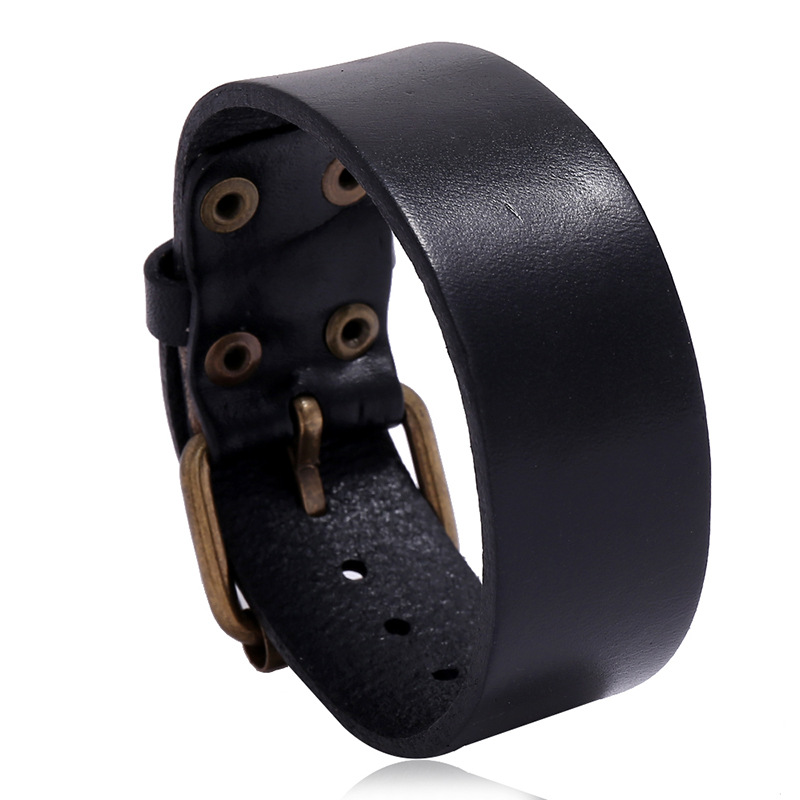 Men Accessories Pk - Minimalistische vintage herenarmband van echt leer,