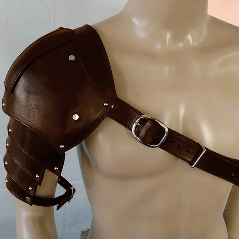 Middeleeuwse lederen schouderp - Men'S Viking Accessories recensie en prijs